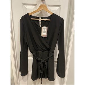 Black long sleeve romper